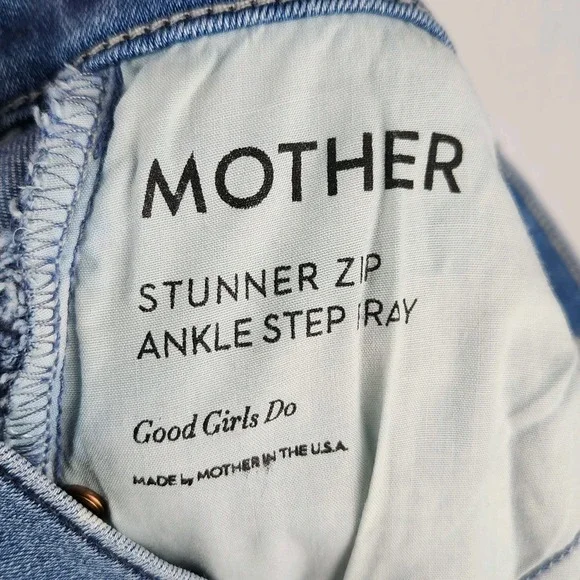 Mother Jeans Womens Size 25 Stunner Zip Ankle Step Fray Good Girls Do Blue Denim